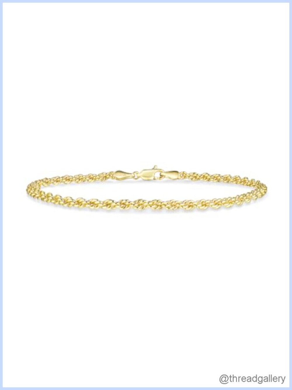 14K Gold Filled Twisted Rope Chain Bracelet 3.2mm Diamond Cut Spiral Link